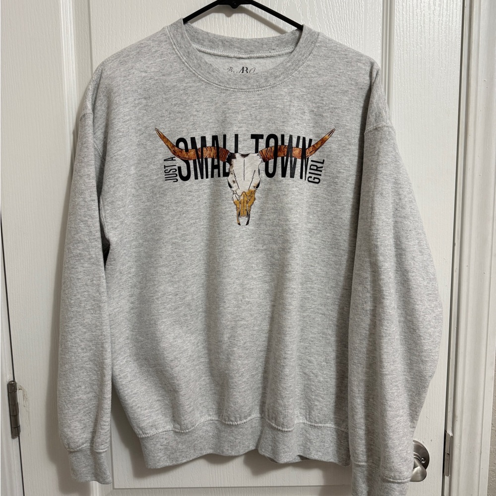 Gray Small Town Graphic Sweater